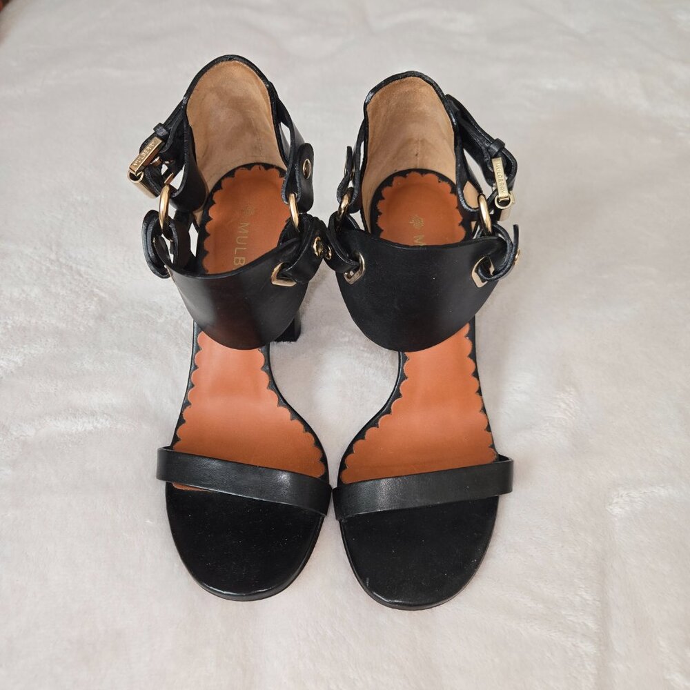 Mulberry Leather Sandals black, Size EU 37.5, made in Italy - Picture 2 of 12